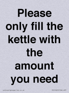 Please only fill the kettle with the amount you need